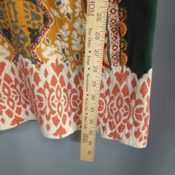 Anthropologie Knitted Knotted Sweater Dress Womens S Green Lanka Tapestry - Picture 6 of 7